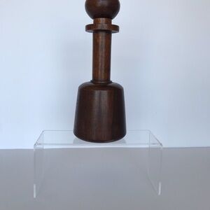Vintage 50s-60s Handmade 2 Pc Decorative Wood Bottle Vase Sculpture Paperweight